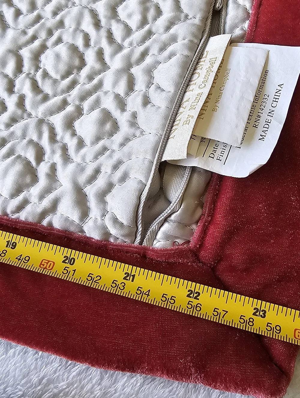 Nina Campbell King Pillow Shams Red Velvet Grandmillennial Cottagecore Old Money